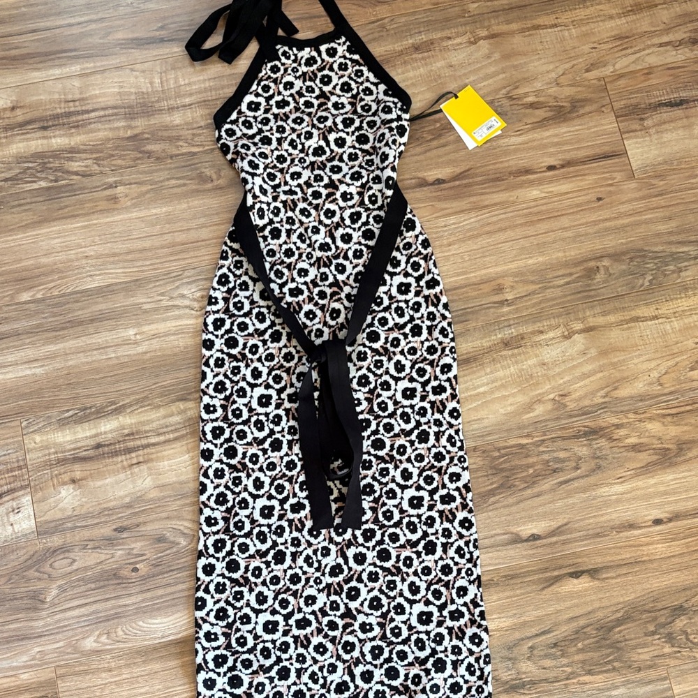 Diane Von Furstenberg Monochrome Floral Maxi Dress